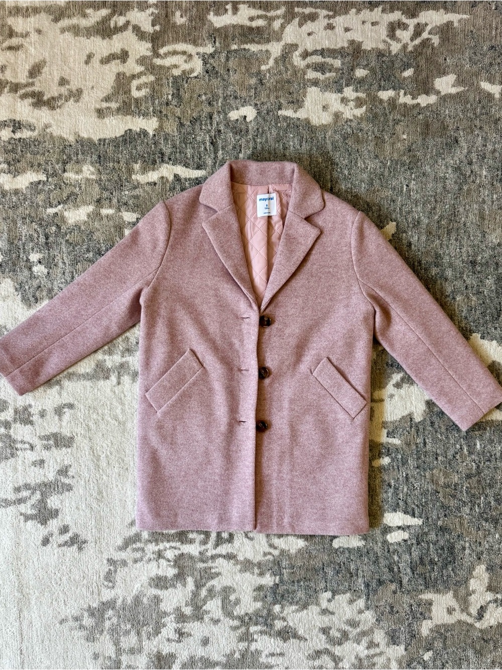 Dusty Rose Women's Wool Blend Coat